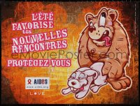 2c0155 PROTEGEZ-VOUS AIDES 24x32 French special poster 1990s HIV/AIDS, bear and rabbit by Niark!