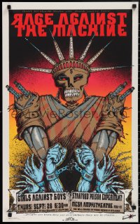 2c0090 RAGE AGAINST THE MACHINE signed 20x33 music 1996 by Emek, great art, Girls Against Boys!
