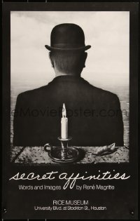 2c0081 SECRET AFFINITIES 16x25 museum/art exhibition 1976 Rene Magritte art of candle, man in suit!