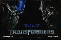 2c0163 TRANSFORMERS 24x36 special poster 2007 Optimus Prime, Megetron, protect, destroy!