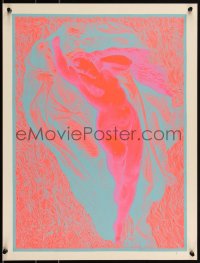 2c0091 UNKNOWN ART PRINT 18x23 art print 1970s great day-glo art of naked woman!