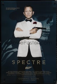 2c1378 SPECTRE IMAX advance DS 1sh 2015 cool image of Daniel Craig as James Bond 007 with gun!