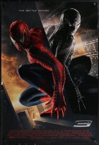 2c1382 SPIDER-MAN 3 DS 1sh 2007 Sam Raimi, greatest battle within, Maguire in red/black suits!