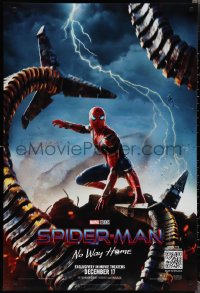 2c1386 SPIDER-MAN: NO WAY HOME teaser DS 1sh 2021 great action image w/ Tom Holland in title role!