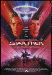 2c1391 STAR TREK V advance 1sh 1989 The Final Frontier, art of William Shatner & Nimoy by Bob Peak!