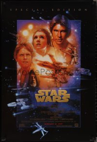 2c1399 STAR WARS style B advance DS 1sh R1997 George Lucas sci-fi classic, cool art by Drew Struzan!