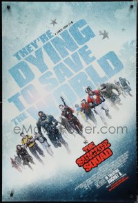 2c1415 SUICIDE SQUAD advance DS 1sh 2021 James Gunn, DC Comics, dying to save the world, red title!