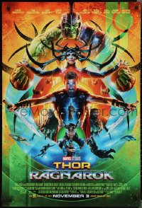 2c1424 THOR RAGNAROK advance DS 1sh 2017 montage of Chris Hemsworth in the title role with top cast!