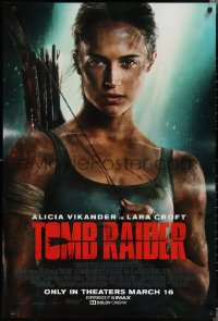 2c1430 TOMB RAIDER advance DS 1sh 2018 sexy close-up image of Alicia Vikander as Lara Croft!