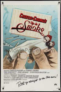2c1464 UP IN SMOKE recalled 1sh 1978 Cheech & Chong marijuana drug classic, original tagline!
