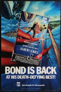 2c0103 VIEW TO A KILL 17x26 video poster 1985 Roger Moore as James Bond 007, Walken, Grace Jones!