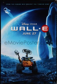 2c1471 WALL-E advance DS 1sh 2008 Walt Disney, Pixar, WALL-E & EVE with spaceship!