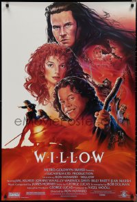 2c1478 WILLOW 1sh 1988 Ron Howard directed, John Alvin art of Val Kilmer, Warwick Davis & Whalley!