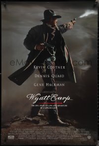 2c1497 WYATT EARP advance DS 1sh 1994 cool image of Kevin Costner in the title role firing gun!