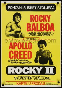 2c0357 ROCKY II Yugoslavian 19x27 1979 Sylvester Stallone & Carl Weathers fight in ring, boxing sequel!