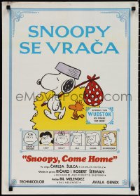 2c0359 SNOOPY COME HOME Yugoslavian 20x28 1972 Peanuts, Schulz art of Snoopy & Woodstock!