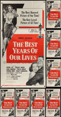 2d0712 LOT OF 9 FOLDED BEST YEARS OF OUR LIVES R54 THREE-SHEETS R1954 William Wyler, Virginia Mayo