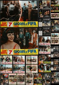 2d1104 LOT OF 44 FORMERLY FOLDED 19X27 ITALIAN PHOTOBUSTAS 1960s-1980s cool movie images!