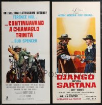 2d1027 LOT OF 8 FORMERLY FOLDED ITALIAN LOCANDINAS 1950s-1970s a variety of cool movie images!