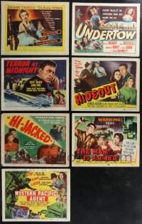 2d0488 LOT OF 7 CRIME FILM NOIR TITLE CARDS 1940s-1950s a variety of cool movie images!