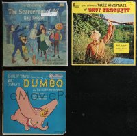 2d0629 LOT OF 3 33 1/3 RPM WALT DISNEY RECORDS 1960s Dumbo, Scarecrow of Oz, Davy Crockett!