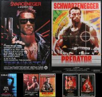 2d1143 LOT OF 7 FORMERLY FOLDED ARNOLD SCHWARZENEGGER YUGOSLAVIAN POSTERS 1980s-1990s cool images!