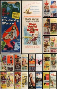 2d1035 LOT OF 26 FORMERLY FOLDED INSERTS 1950s-1970s great images from a variety of movies!