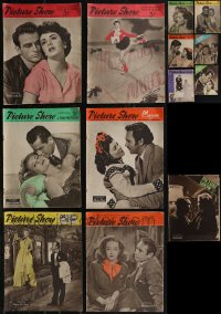 2d0528 LOT OF 13 PICTURE SHOW ENGLISH MOVIE MAGAZINES 1940s-1950s with great images & articles!
