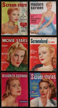 2d0580 LOT OF 6 MAGAZINES WITH GRACE KELLY COVERS 1950s filled with great images & articles!