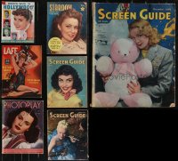 2d0570 LOT OF 7 OVERSIZED MOVIE MAGAZINES 1930s-1950s Photoplay, Screen Guide, Stardom & more!