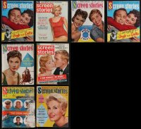 2d0562 LOT OF 8 SCREEN STORIES MOVIE MAGAZINES 1950s-1960s great cover images + cool articles!
