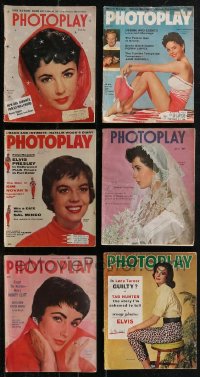 2d0576 LOT OF 6 PHOTOPLAY MAGAZINES 1950s great cover images + cool articles!