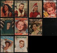 2d0553 LOT OF 9 PHOTOPLAY MAGAZINES 1930s-1940s great cover images + cool articles!