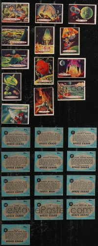 2d0886 LOT OF 13 SPACE TRADING CARDS 1957 cool sci-fi art of astronauts & rocket ships!