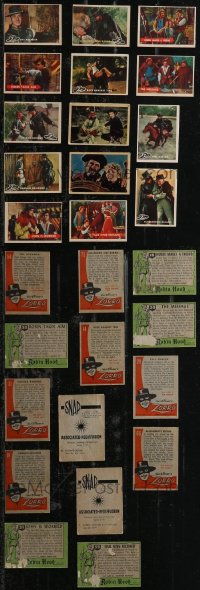 2d0885 LOT OF 14 ADVENTURE TRADING CARDS 1950s great images of movie heroes Zorro & Robin Hood!