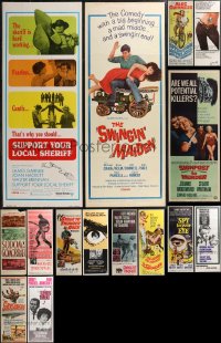 2d1056 LOT OF 17 MOSTLY UNFOLDED 1960S INSERTS 1960s a variety of cool movie images!
