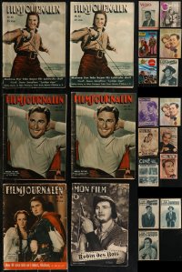 2d0523 LOT OF 21 NON-US MOVIE MAGAZINES WITH ERROL FLYNN COVERS 1940s-1950s great images & articles!