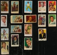 2d0928 LOT OF 17 ERROL FLYNN CIGARETTE CARDS 1930s-1940s portraits of the handsome leading man!