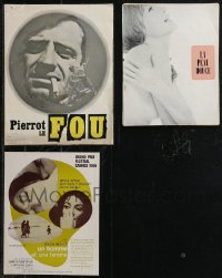 2d0719 LOT OF 3 FRENCH PROMO BROCHURES 1960s Pierrot le fou, La peau douce, Un homme et une femme!