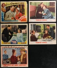 2d0472 LOT OF 5 JOAN CRAWFORD LOBBY CARDS 1930s-1950s Rain, Torch Song, Susan and God & more!