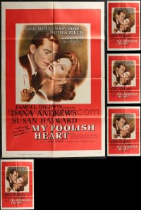 2d0336 LOT OF 5 MY FOOLISH HEART ONE-SHEETS 1950 great art of Dana Andrews & Susan Hayward!