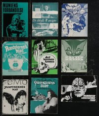 2d0918 LOT OF 9 HORROR/SCI-FI DANISH PROGRAMS 1960s great images from several scary movies!