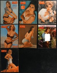 2d0573 LOT OF 7 FOLIES DE PARIS ET DE HOLLYWOOD FRENCH MAGAZINES 1950s sexy nearly-nude covers!