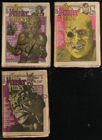 2d0607 LOT OF 3 MONSTER TIMES MAGAZINES 1970s filled with great horror images & articles!