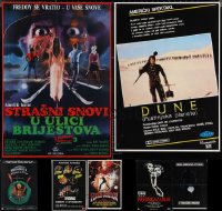 2d1133 LOT OF 13 FORMERLY FOLDED HORROR/SCI-FI YUGOSLAVIAN POSTERS 1960s-1980s cool movie images!