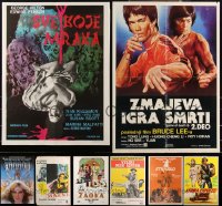 2d1134 LOT OF 12 FORMERLY FOLDED YUGOSLAVIAN POSTERS 1960s-1990s a variety of cool movie images!