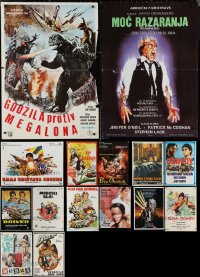 2d1130 LOT OF 15 FORMERLY FOLDED YUGOSLAVIAN POSTERS 1960s-1990s a variety of cool movie images!