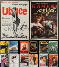 2d1131 LOT OF 14 FORMERLY FOLDED YUGOSLAVIAN POSTERS 1960s-1980s a variety of cool movie images!