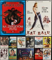 2d1132 LOT OF 13 FORMERLY FOLDED YUGOSLAVIAN POSTERS 1960s-1980s a variety of cool movie images!