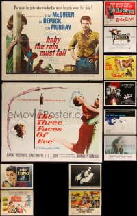2d1187 LOT OF 12 UNFOLDED & FORMERLY FOLDED HALF-SHEETS 1950s-1980s a variety of cool movie images!